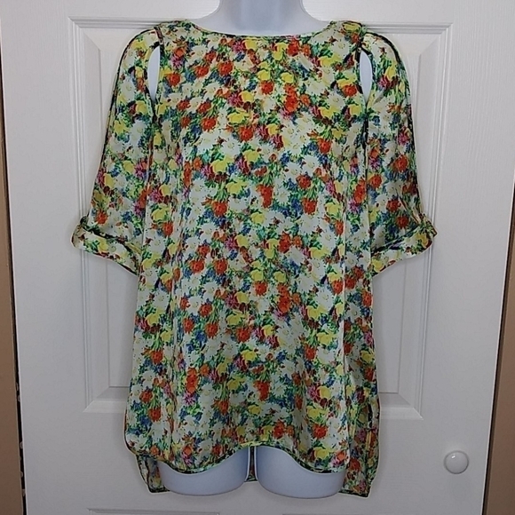 Rebecca Minkoff Silk Acid Bloom‎ Sade Top - Picture 1 of 13